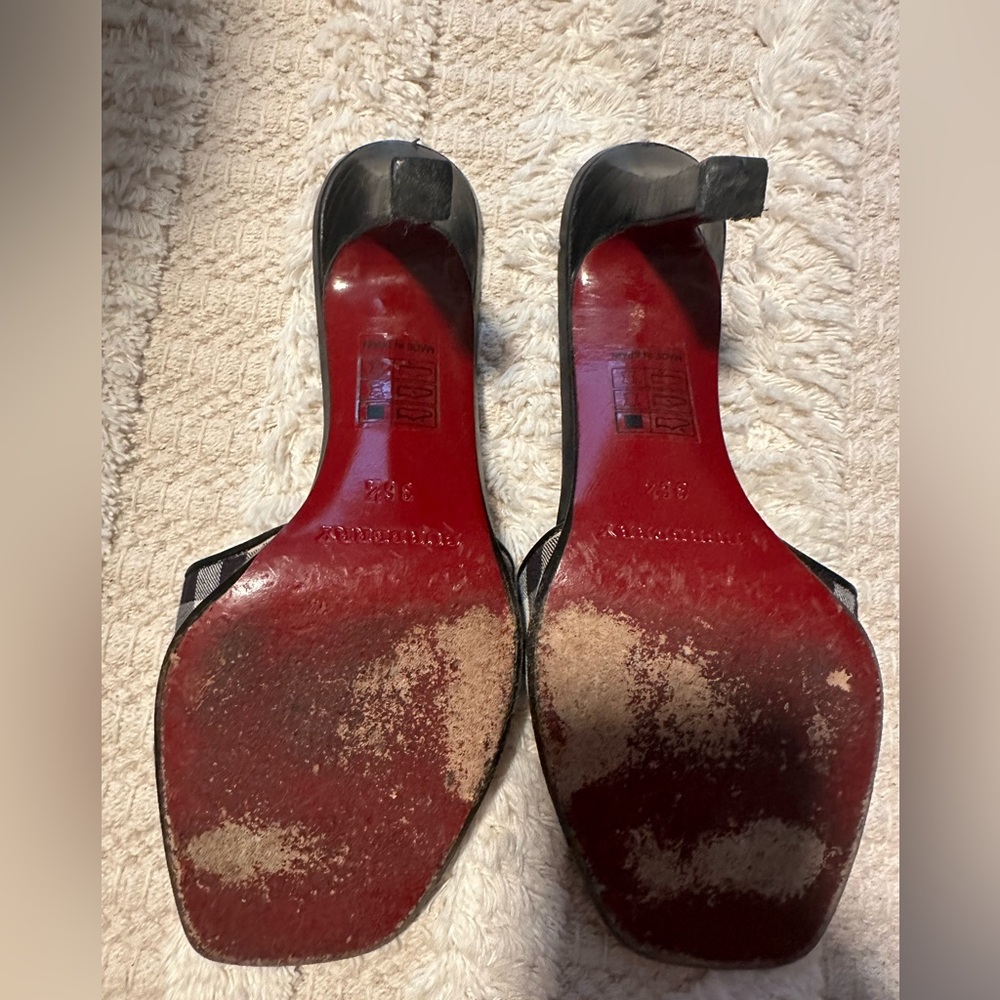 Burberry Black and Red Mules with Iconic Design - Picture 6 of 8